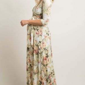 Floral Maternity Wrap Dress